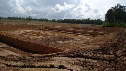 Installation of Baffle in a Sediment Basin & Spillway