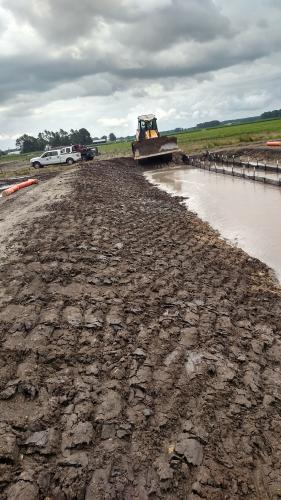 Installation of Baffle in a Sediment Basin & Spillway