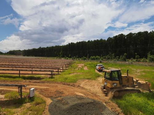 Installation of Roadways through Solar Farm
