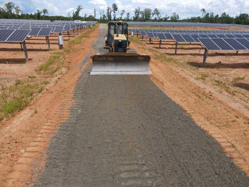 Installation of Roadways through Solar Farm